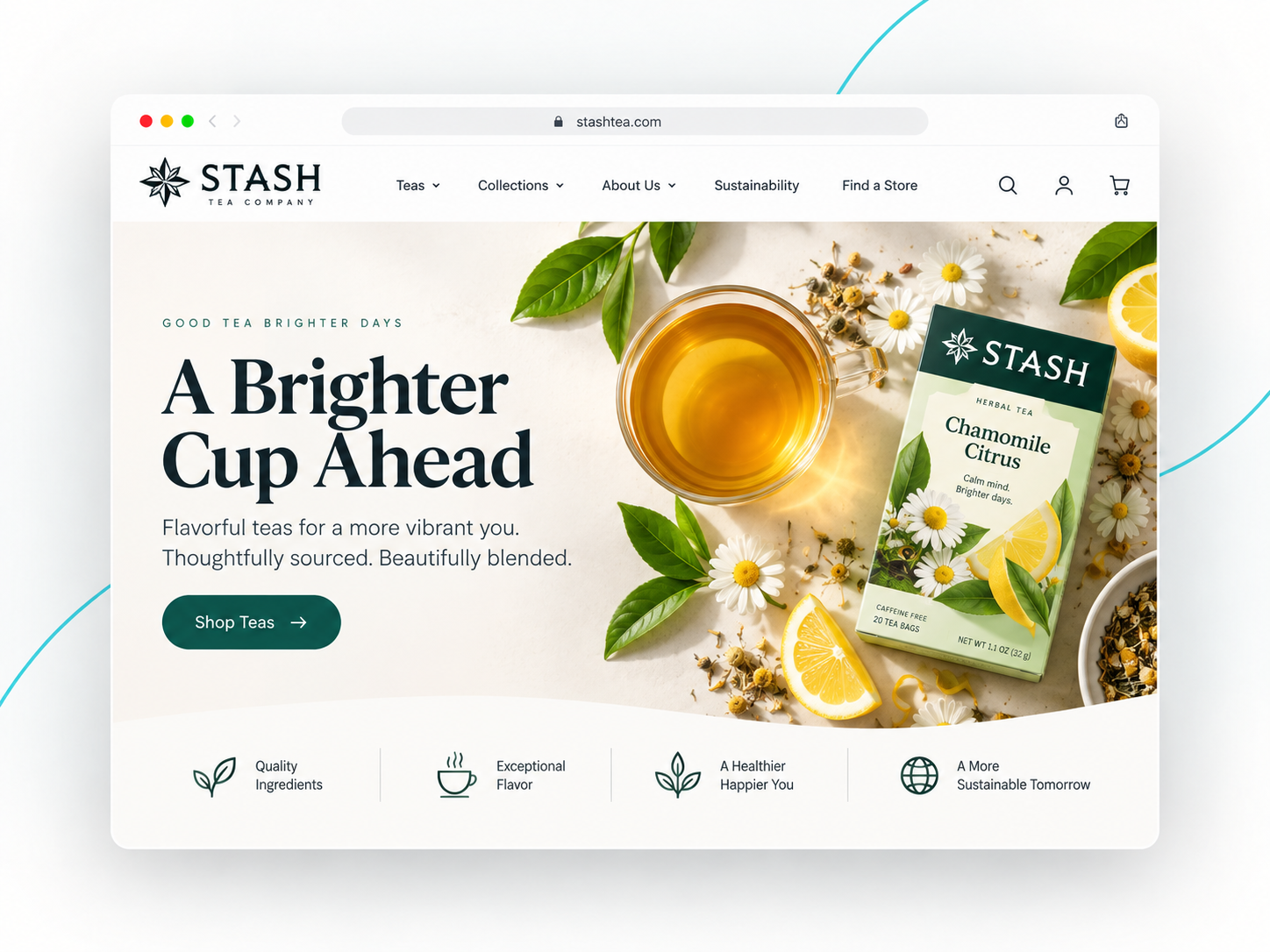 Stash Tea website preview